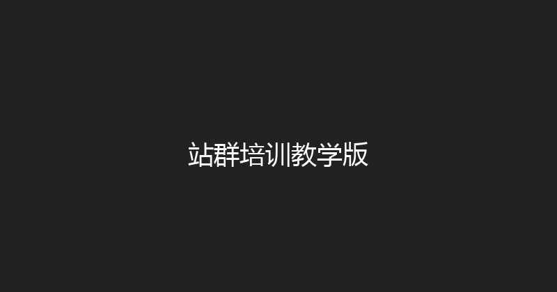 站群培训教学版 封面图
