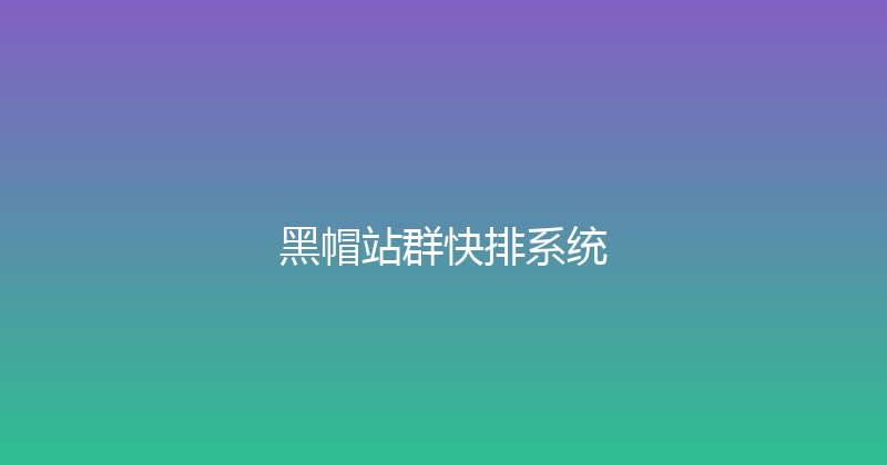 黑帽站群快排系统 封面图